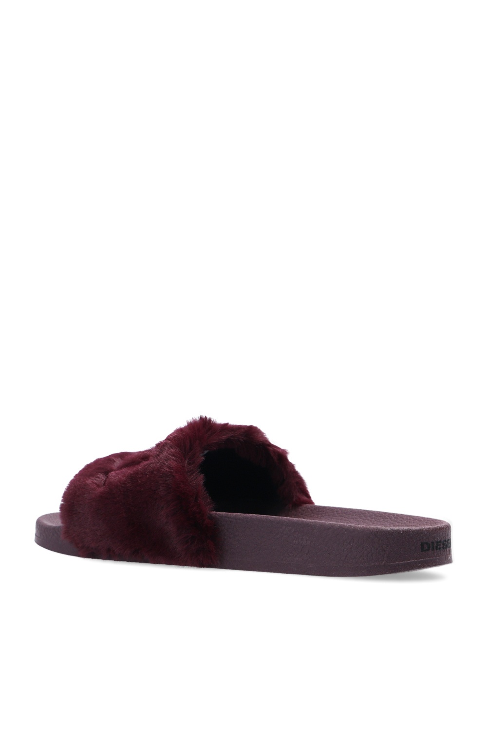 Burgundy sales fur slides